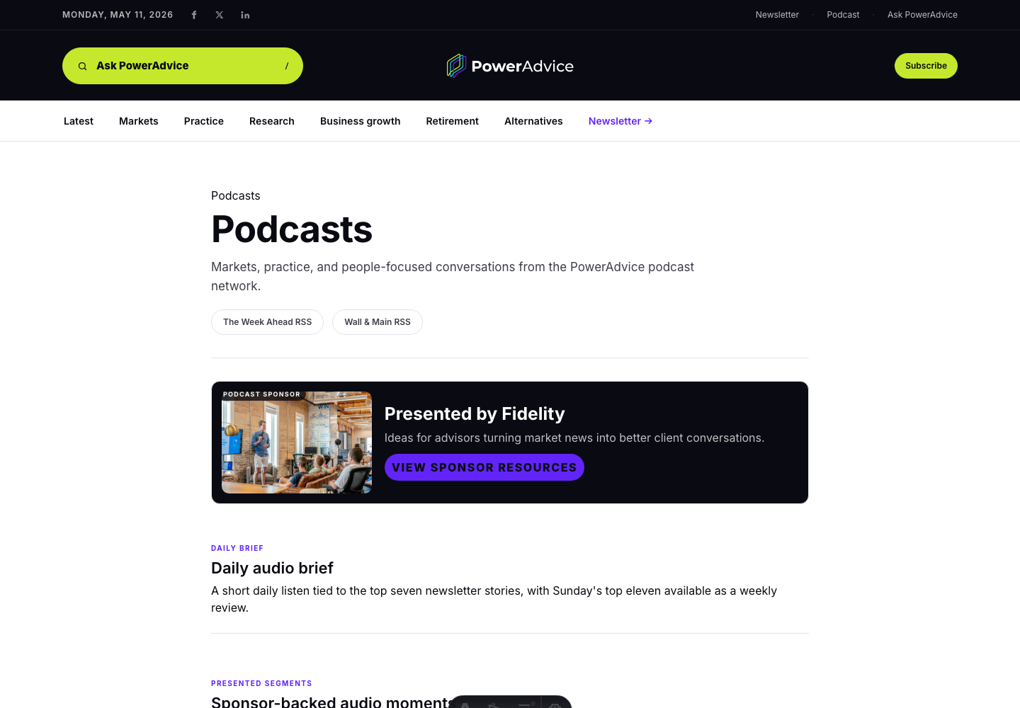PowerAdvice podcast hub