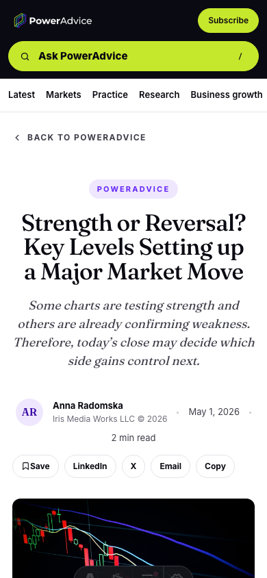Mobile PowerAdvice article reader