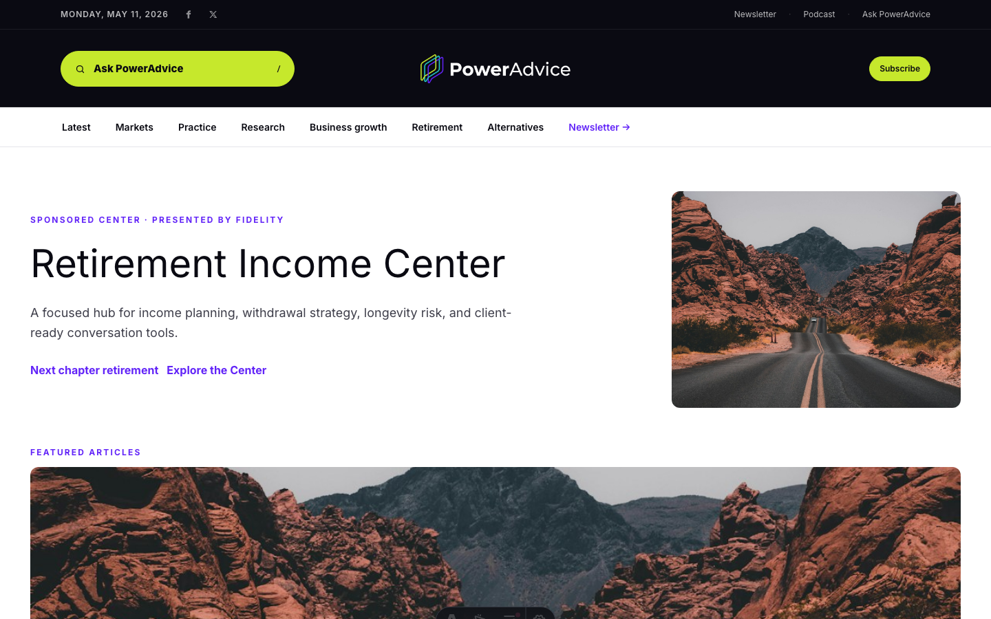 Fidelity sponsored Center page